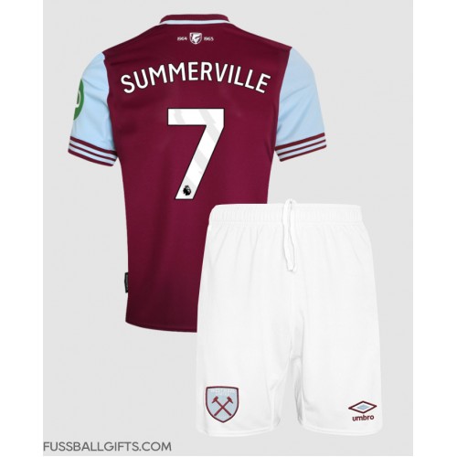 West Ham United Crysencio Summerville #7 Fußballbekleidung Heimtrikot Kinder 2024-25 Kurzarm (+ kurze hosen)